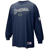 Nike Milwaukee Brewers Navy Blue Practice Long Sleeve T-shirt