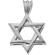 14K White Gold Star of David Pendant - 17.00x15.25mm