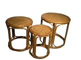 Nest of 3 Wicker Tables
