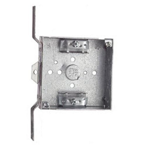 Steel City 52171-CVX Pre-Galvanized Steel Square Box with C-3 Armored Cable Clamps, CV-Bracket, and 1/2-Inch and 3/4-Inch Eccentric Knockouts
