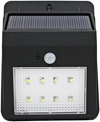 NEWZOR 8 LED Solar Power Wall Lamp Wireless Security Solar Panel Lights Motion Sensor Solar LED Garden Lamp Corridor Yard Sun LED Lighting with Day Night Auto On/Off