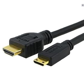 6 feet Mini-HDMI to HDMI, Digital Audio - Video Cable, for Canon VIXIA HF S10, HF S20, HF S21 HF S100, HF100, HF S200 HF11, HF20, HF200, HF M30, HF M31, HF M300, HF R10, HF R11, HF R100, HG10, HG20, HG21, HG30