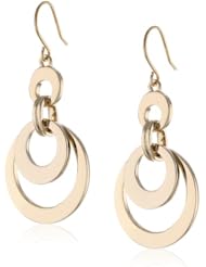 Kenneth Cole New York "Shiny Ear Update" Gold Double Orbital Drop Earrings