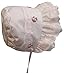 N'Ice Caps Baby Girl Fancy Double Brimmed Eyelet Bonnet (White with Pink Flowers, 0-2 Months)