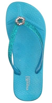 Capelli New York Glitter Thong & Daisy Charm Pvc Body Girls Fashion Flip Flop