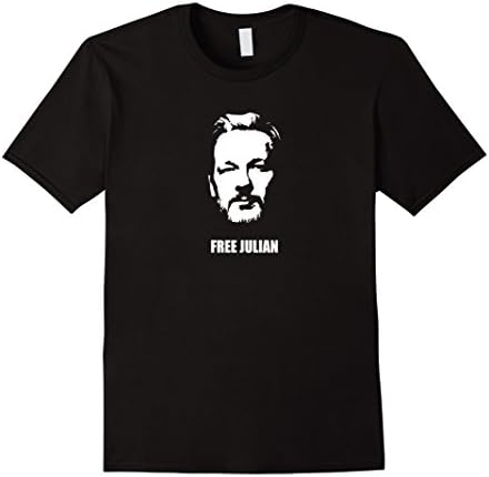 Men's Free Julian Assange T-shirt Large Black