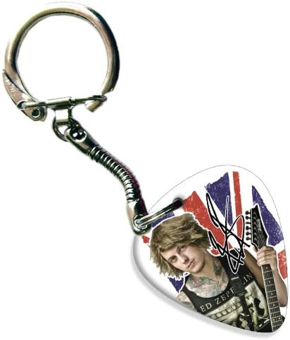 Ben Bruce Asking Alexandria Celluloid Guitar Pick Keyring ( Flag Design )