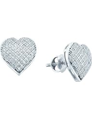 0.33ctw Heart Shape Diamond Stud Earrings