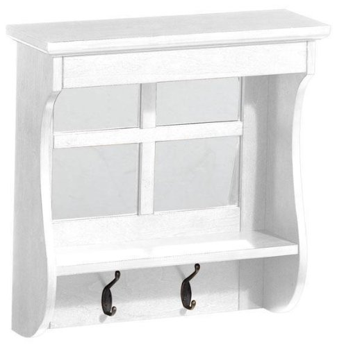 Chesterfield 2 hook Mirrored Wall Shelf - 2 HOOKS - WHITE Image Chesterfield 2 hook Mirrored Wall Shelf - 2 HOOKS - WHITE