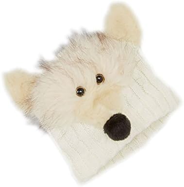 Girls Fox Knit Beanie Medium White