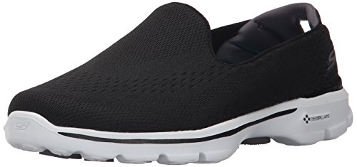 Skechers Performance Womens Go Walk 3 Dominate Walking Shoe, Black/White, 9 M US