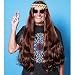 60s Hippie Long Hair w/ Headband Wig (brown) Adult Halloween Costume Accessory