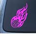 FLAMING VOLLEYBALL - Car, Truck, Notebook, Vinyl Decal Sticker #1222 | Vinyl Color: Pink