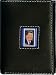 Ronald Reagan Stamp Black Leather Tri-fold Wallet New Gift