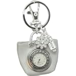 SAVE $10 - White "Handbag" Key Chain Purse Charm Pocket Watch with Lobster Claw $14.99