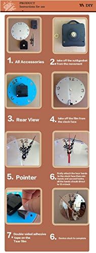 ColorfulHall Creative Black Rectangle Square Modern Stylish Wall Clock Mirror Fashion Design Removable DIY Acrylic 3D Mirror Wall Decal Wall Sticker Decoration