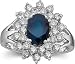 1 ctw. Oval-Cut Diamond & Sapphire Gemstone Ring