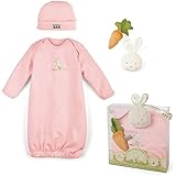 Bunnies By The Bay Sweet and Tender Bunny Gown Gift Set, Pink