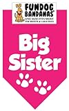 Big Sister Bandana for Medium to Large Dogs - hot pink