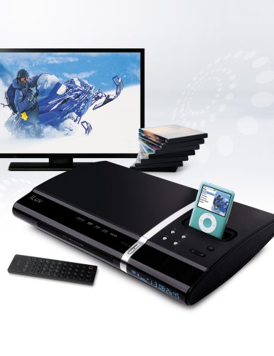 iLuv i1255 Slim Desktop DVD Player and Dock for iPod (Black)