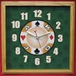 12x12 Square Casino Wall Clock Oak - Game Room Products > Neon Clocks > Novelty Clocks