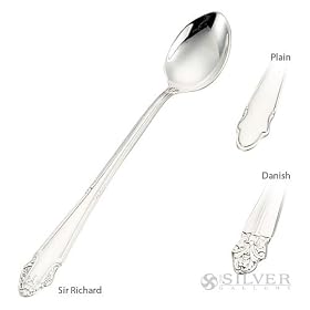 Sterling Silver Long Handle Feeding Baby Spoon - Plain Design