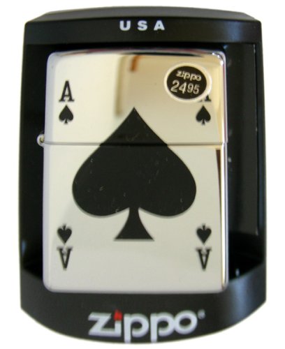 Zippo Ace of Spades High Polish Chrome Lighter, 7554