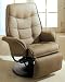 Bone Leatherette Cushion Swivel Recliner By Coaster Furniture