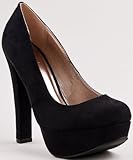 Qupid MARC-01 Chunky High Heel Platform Pump