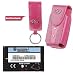 Pink Boa Leather Case for Motorola V600 / V500 / V525 / V551 / A630 / V300 / V400 / Plus Motorola OEM Battery Snn5704 for V600 / V500 / V525 / V551 / A630 / V300 / V400