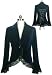 Navy Gothic Lace Trim Corset Velvet Jacket