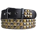 Blue Banana 3 Row Checker Studded Belt (Brass/Silver)