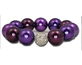 Formal Deep Purple Pearl Stretch Bracelet - Bridesmaid Jewelry - Violet, Orchid and Eggplant Formal Deep Purple Pearl Stretch Bracelet - Bridesmaid Jewelry - Violet, Orchid and Eggplant