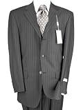 ~~ New 2009 ARRIVAL MEN SUITS CHARCOAL GREY PINSTRIPE ~~ Super 150's PURE AUSTRALIAN 100% MERINO WOOL Hand Tailored Suit ~~ Guaranteed Highest Quality or your money back