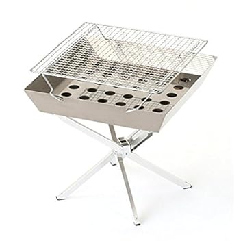 【クリックで詳細表示】Amazon.co.jp ｜ キャンパーズコレクション ステンレススクウェアバーベキュースタンド KL-001 焚火台 ｜ スポーツ＆アウトドア 通販