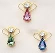 Club Pack of 48 Assorted Gold Plated Religious Birthstone Angel Pins #19219