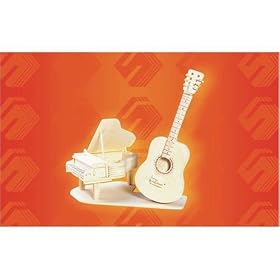 Click here to buy Guitar and Piano 3D Wood Construction Kit by Puzzled Creative Ventures