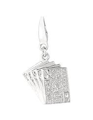 Sterling silver 0.09ct TDW Diamond Playing Cards (Charm)
