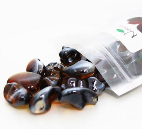 Nature Aquarium Shimmer Glass Pebbles - Amber Glass Pebbles 8 oz. Large