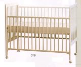 NEW WHITE FINISH BABY CRIB W. LOCKING CASTERS