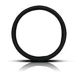 Steering Wheel Cover Genuine Leather Black with Red Stitching Accent