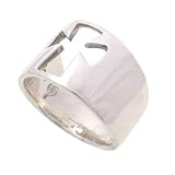 SilverBin Sterling Silver High Polish Cutout Cross Wide Flat Band Ring
