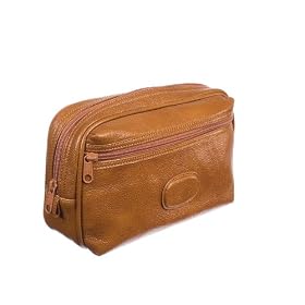 Danielle - Rimini - Trousse de toilette fourre-tout en cuir - Taille moyenne - Camel (Import Grande Bretagne)