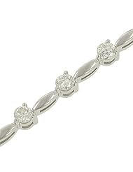 Round 3 prong Bar Link Diamond Tennis Bracelet Diamond2.99ct