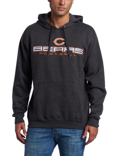 NFL Men's Chicago Bears 1st And Goal IV Long Sleeve Hooded Fleece Pullover (Charcoal Heather, Large)