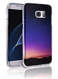 S7Edge Case [Ultra Slim TPU Bumper] [Flexible Gel] [Semi Transparent] [3D UV Coated Print] Colorful Jelly Back Cover S 7 Edge Anti-Scratch Graphic Soft Shell Light Samsung Galaxy S7 Edge (Sunset)