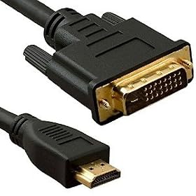 2m HDMI to DVI Cable - Pro Quality (100% Copper Wire & Oxygen Free OFC) ~ 1080p (Full HD) ~ v1.3 ~ Video ~ DVI-D (Dual Link) 24+1 Pins ~ 24k Gold Plated