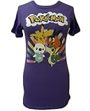 Mighty Fine Pokemon Rainbow Womens S/S Shirt (Large, Purple)