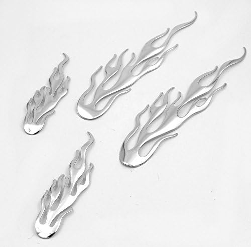 3d Chrome Sticker Decal Auto Car Emblem Decal Decoration 1 Set of 4 Pcs(Two Large and Two Small) (Silver)