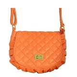 Small Quilted Cross Body Fashion Handbag Orange